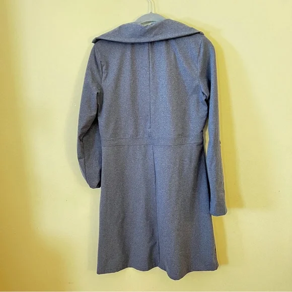 TEHAMA Blue Ruched Midi Dress with Sailor Collar - Picture 10 of 12